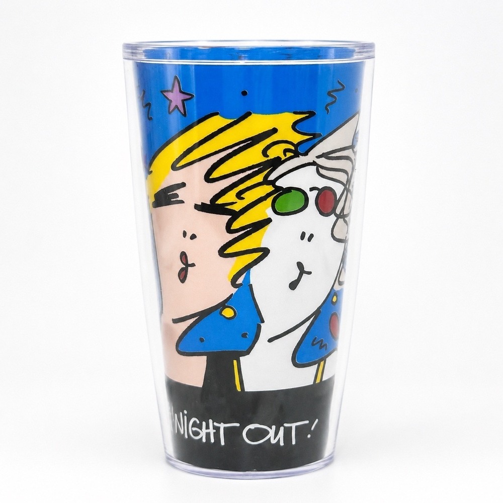 Tervis Girls Night Out Pop Art Insulated Tumbler 16oz Double Wall Blue Retro